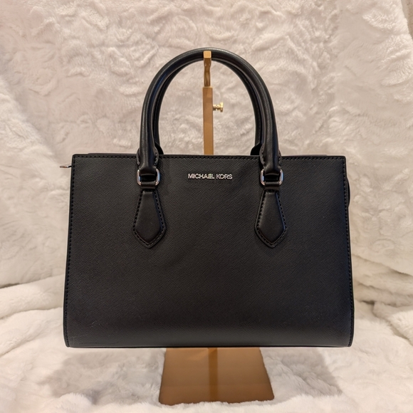 Michael Kors Black Saffiano Leather Satchel bag & Wallet Set Crossbody Strap - Picture 13 of 16